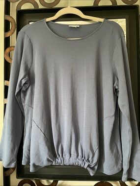 J. Jill Slate Blue Long-Sleeve Pullover Sweatshirt